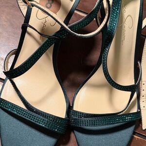 Jessica Simpson Dark Green Strappy Heels